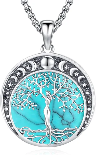 Vista 31 de Joyería Mágica para Mujeres y Hombres Nudo de Bruja Plata 925 Original Collar de Nudo de Bruja Tetragrammaton Hecate Collar Lilith Collar Pentagrama