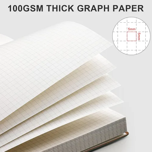 Vista 2 de AHGXG Cuaderno de papel cuadriculado - Cuaderno de papel de cuadrícula tamaño A4 grande 8.5''×11'', 320 páginas de diario grueso, papel cuadriculado