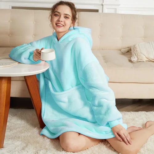 Vista 7 de Aemilas Wearable Blanket Hoodie - Warm Sherpa Blanket Sweatshirt as Gifts for Adult Women Mom Men, One Size Fits All