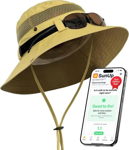 Vista 11 de GearTOP Wide Brim Sun Hat for Men & Women, UPF 50+ Fishing Hat with Detachable Neck Flap & Face Cover Gardening Boonie Sunhat