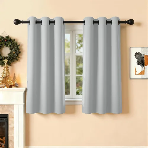Vista 114 de Cortinas de oscurecimiento de habitación de 45 pulgadas de largo para dormitorio y sala de estar, cortinas térmicas aislantes con ojales