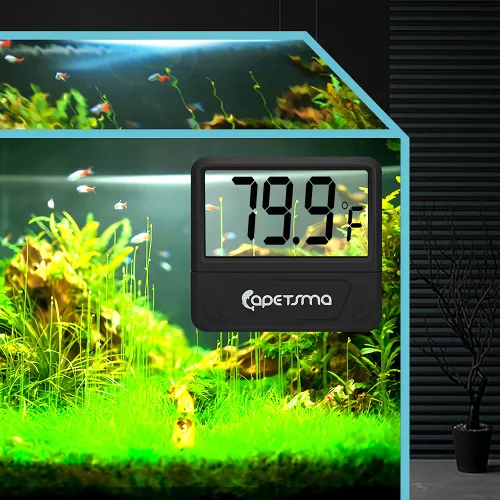 Vista 5 de capetsma Termómetro de acuario Termómetro digital para pecera, termómetro de reptil preciso Medidor de temperatura con pantalla LCD grande