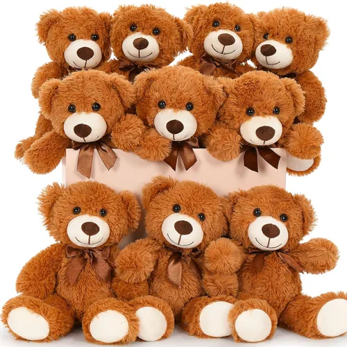 Vista 22 de MaoGoLan - Osos de peluche, paquete de 3 osos de peluche, regalo de cumpleaños o centro de mesa para niñas, 13.5 pulgadas