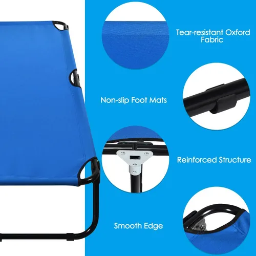 Vista 4 de Giantex Catre plegable de camping para adultos, cama portátil con tela Oxford 600D, marco resistente, capacidad de 350 libras, uso en 1 paso, silla