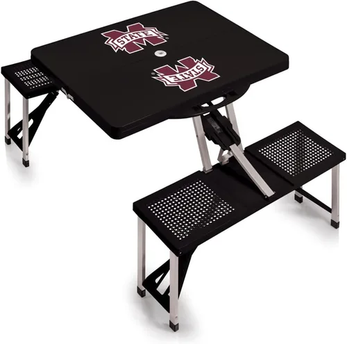 Vista 8 de PICNIC TIME NCAA North Carolina Tar Heels Folding Picnic Table - Camping Table - Outdoor Table with Umbrella Hole