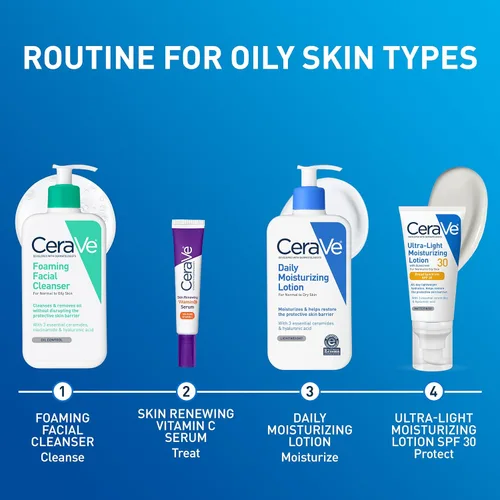 Vista 10 de CeraVe Loción hidratante diaria para piel seca, loción corporal y hidratante facial con ácido hialurónico y ceramidas, hidratante diario, sin