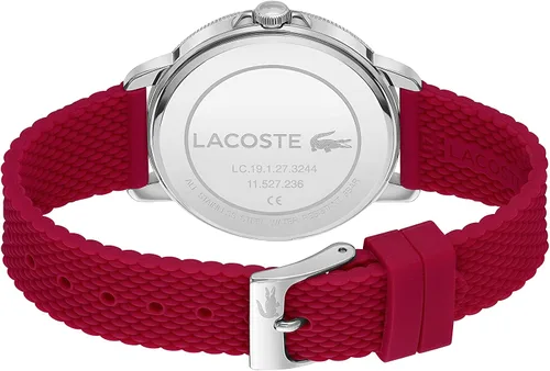 Vista 3 de Lacoste Reloj de cuarzo de acero inoxidable para mujer con correa de silicona rojo 17 Modelo 2001199 Rojo Reloj de cuarzo