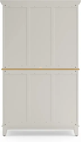 Vista 11 de Homestyles Buffet de Buffets Servidor Blanco Roto con Hutch y Tapa de Madera Natural