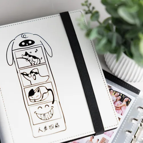 Vista 35 de Álbum de Fotos de Cabina de Fotos 2x6 - Cuaderno con Purpurina de 6 Anillos Carpeta Brillante con 20 Fundas para Fotos de 2 por 6 - Se Adapta a 80