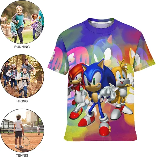 Vista 3 de KCNMEYY Camiseta de manga corta 3D de ancho completo para adolescentes, diseño moderno y fresco, unisex, adecuada para el uso diario
