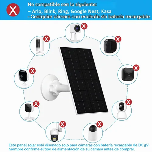 Vista 5 de Zivif Panel solar de 4 W para cámara de seguridad, cargador solar USB/USB-C 1 Paquete