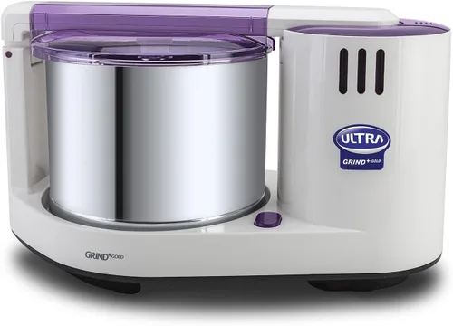 Vista 2 de Ultra Grind+ Gold - Molinillo húmedo de mesa de 2 litros con amasadora Atta, 110 voltios, color morado