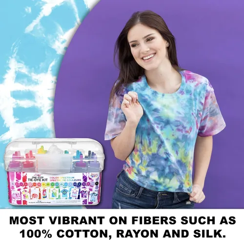 Vista 9 de Tulip Kit de teñido anudado de un solo paso Color Spectrum, 24 botellas, colores arcoíris, kit de tie-dye todo en uno para grupos grandes