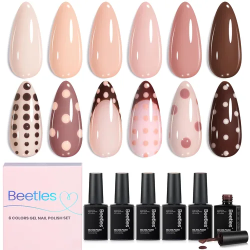 Vista 24 de beetles - Juego de esmaltes en gel color borgoña – Berry Merlot 6, ciruela, cereza, moca, rojo, otoño-invierno, morado oscuro, vino púrpura oscuro