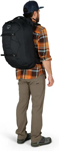 Vista 3 de Mochila de viaje Osprey Farpoint 40L para hombre, negra Negro