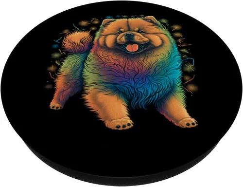 Vista 2 de Lindo perro Chow Chow en Chow Chow Lover PopSockets intercambiables PopGrip