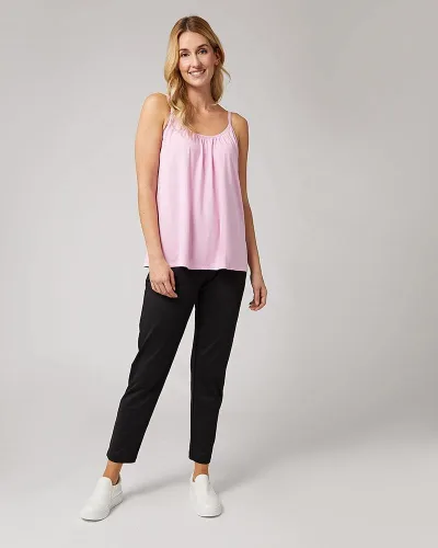 Vista 3 de 32 DEGREES Camiseta de tirantes para mujer, drapeada, con copa integrada