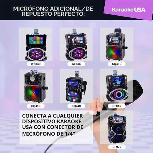 Vista 5 de Karaoke USA Micrófono dinámico profesional M187 (cableado), negro