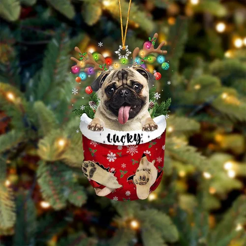 Vista 24 de Adorno de Navidad personalizado para perro Airedale Terrier en bolsillo de nieve, adorno para árbol de Navidad, idea de regalo para amantes