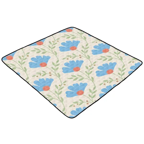 Vista 2 de Lovely Daisy Flowers Soft Padded Baby Gym & Activity Mat for Floor Cozy Breathable Travel Play Mat for Baby Kids Toddlers Infants, 50'' x 50