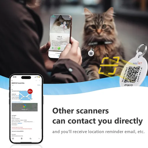 Vista 4 de Collar de Gato con Liberación de Seguridad con Etiqueta de Nombre de Código QR, Collares Reflectantes para Gatitos con Cascabel, Etiqueta