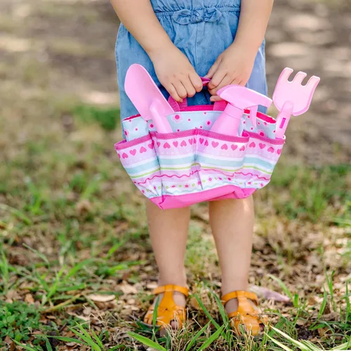 Vista 2 de Melissa & Doug Sunny Patch Pretty Petals - Juego de bolsas de jardinería con herramientas