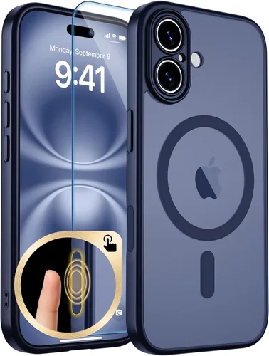 Vista 232 de zapica Funda magnética para iPhone Air, con protector de pantalla de vidrio templado, compatible con MagSafe, translúcida mate, a prueba de golpes