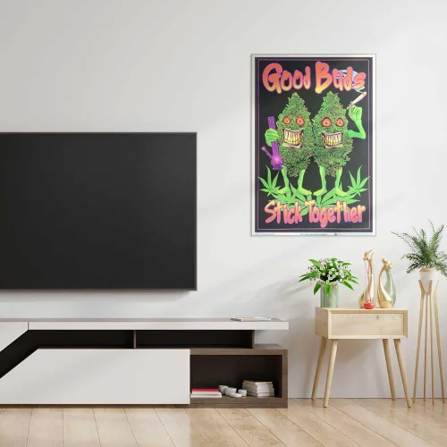 Vista 6 de Scorpio Posters Good Buds Stick Together - Póster con luz negra de marihuana, laminado, 23.5 x 35.5 pulgadas
