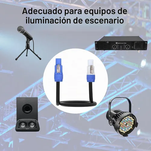 Vista 3 de Cable de alimentación PowerCon de 3 pines, entrada a salida, cable de extensión de alimentación de 12 AWG, se adapta a luz de escenario, haz
