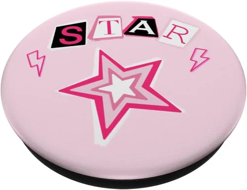 Vista 2 de Cyber Y2K Star Pink Mcbling - Decoración de habitación de los años 2000, PopSockets estándar PopGrip