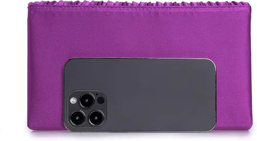 Vista 3 de Bolso de noche elegante para mujer, bolso de mano de satén plisado para bodas, bailes, eventos formales