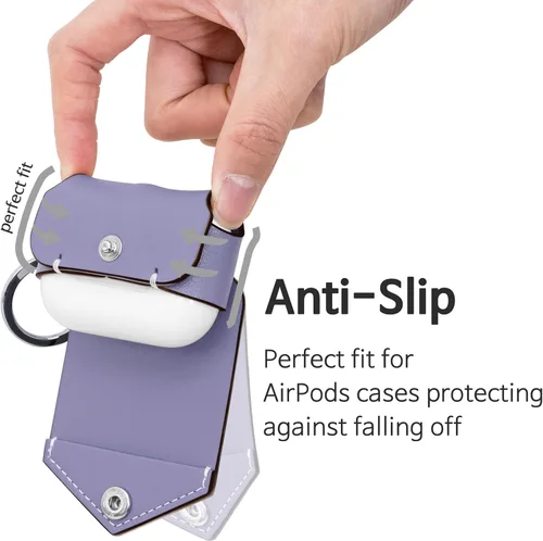 Vista 3 de GreedyFarmers - Funda para AirPods Pro con mosquetón de llavero, funda protectora de cuero de primera calidad para carga inalámbrica AirPods Pro