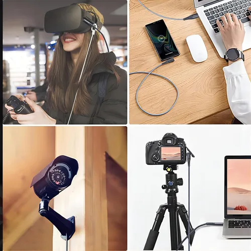 Vista 5 de Cable de enlace de 10 pies compatible con auriculares OculusMeta Quest 2, accesorios VR, transferencia de alta velocidad de 5 Gbps y carga rápida