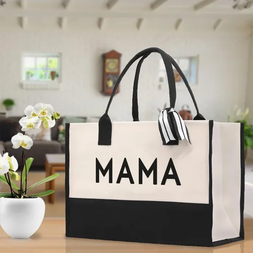 Vista 5 de VANESSA ROSELLA Bolsa de lona de algodón Nueva mamá regalo mejor mamá nunca bolsa perro mamá tote compras
