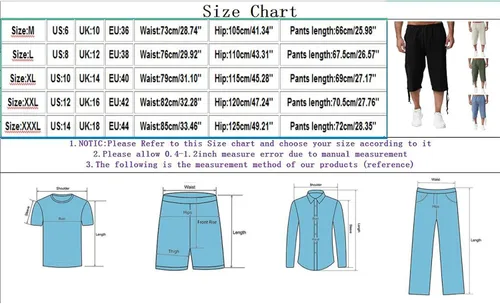 Vista 5 de Pantalones capri de lino para hombre, ligeros, sueltos, 34, pantalones cortos con cordón elástico en la cintura casual, pantalones de yoga