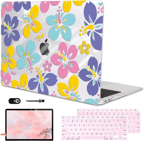 Vista 24 de Funda para MacBook Air de 13 pulgadas 2021 2020 2019 2018 para Mac A2337 M1 A2179 A1932 Funda con Touch ID, funda rígida de plástico