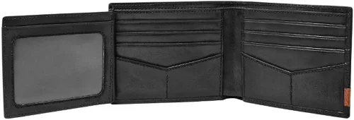 Vista 3 de Fossil Billetera plegable de cuero Quinn para hombre