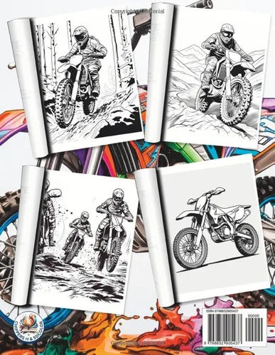 Vista 2 de Motocross Mania - A Dirt Bike Coloring Book 45 Original Motocross And Dirt Bike Coloring Designs For Kids And Adults
