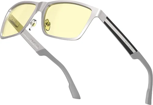 Vista 8 de ANYLUV Blue Light Glasses for Men Stylish Anti Eyestrain Lightwight Metal Frame Blue Light Blocking Glasses