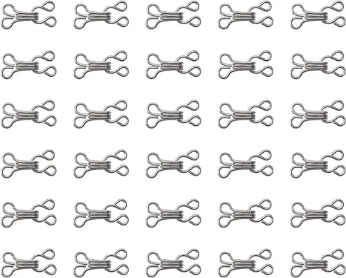 Vista 6 de sowaka 30 pares de ganchos de costura y cierres de ojos pequeños de metal de 0.7 in para sujetadores de ropa, pantalones, faldas, pantalones de Negro