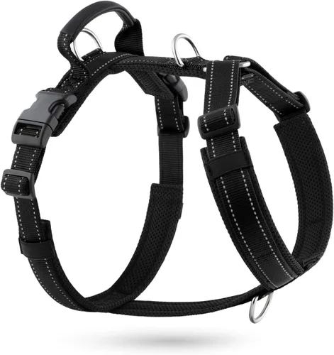 Vista 13 de Arnés Anti-Tirones para Perros con Asa, Malla Suave Acolchada Ajustable para Perros Pequeños, Medianos y Grandes Arnés Reflectante de Paseo Fácil