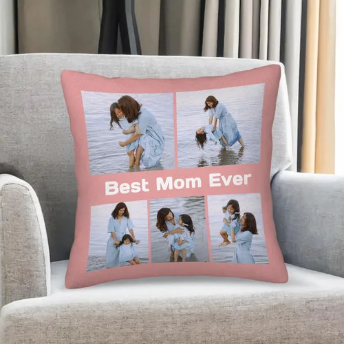 Vista 10 de Custom Pillows with Picture Name Personalized Throw Pillow Cover with Photos Text - Gifts for Couple Family Christmas Valentine's Day Birthday