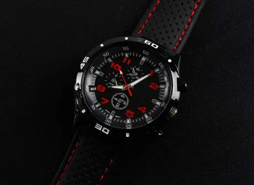 Vista 4 de Reloj deportivo GT Racer para hombre, estilo militar, aviador, estilo militar, de silicona, color negro