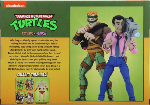 Vista 3 de Teenage Mutant Ninja Turtles Cartoon Series - Figura de acción de 7 pulgadas, paquete de 2 unidades, exclusivo - Rat King & Vernon