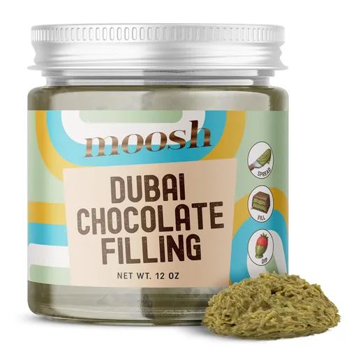 Vista 7 de Moosh Relleno de barra de chocolate Dubai: pistacho viral y Kataifi para postres, tostadas y dulces (6 onzas)