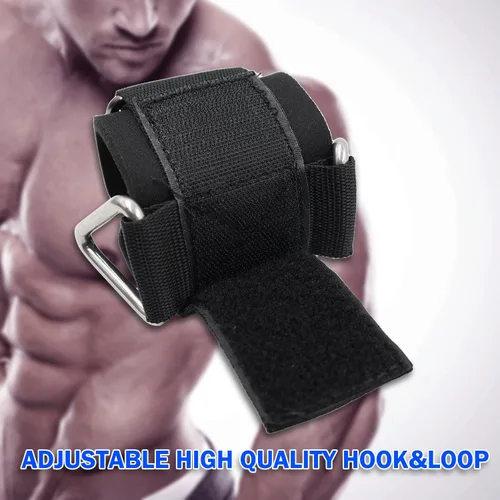 Vista 5 de Puños ajustables para muñeca de neopreno con correas acolchadas para equipos de entrenamiento de fuerza con máquinas de cable