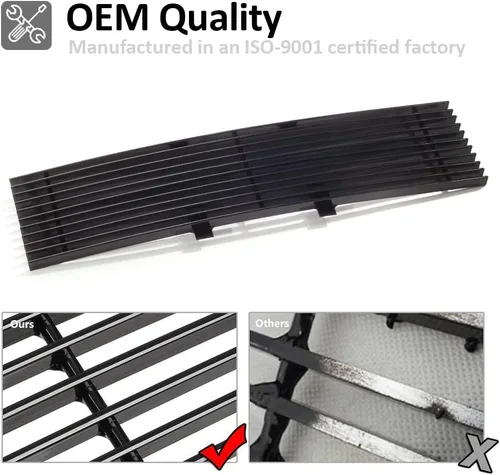 Vista 6 de Insertos de parrilla compatibles con F150 2009-2014, parrilla frontal de aluminio macizo billet (negro)