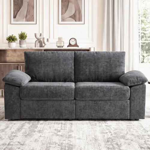 Vista 19 de Sofá de nube en forma de L de 101 pulgadas, sofá modular para sala de estar Beige