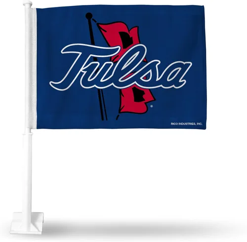 Vista 32 de Rico Industries Bandera de coche de doble cara de la NCAA, gran accesorio para automóvil