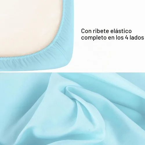 Vista 2 de NTBAY - Sábana bajera ajustable para cuna para bebé, color sólido y suave, 28.0 x 52.0 pulgadas Aguamarina